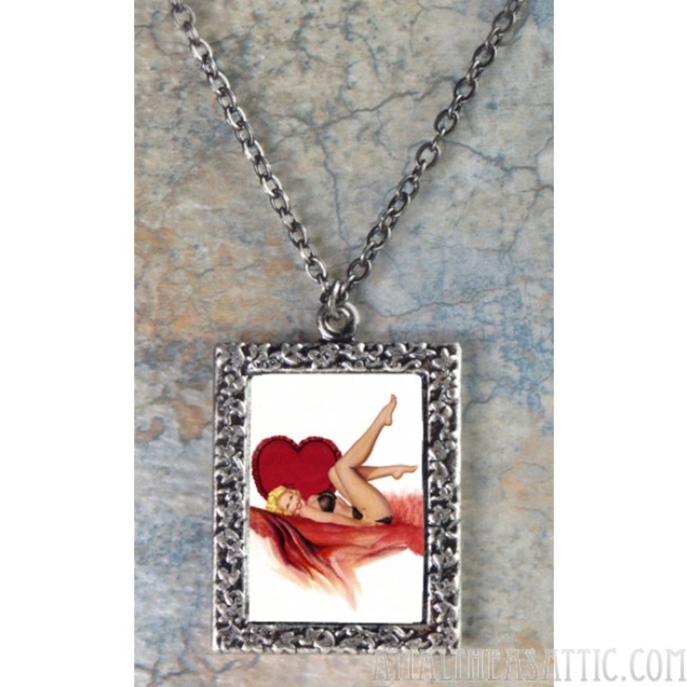 Valentine Pin Up Girl Pendant